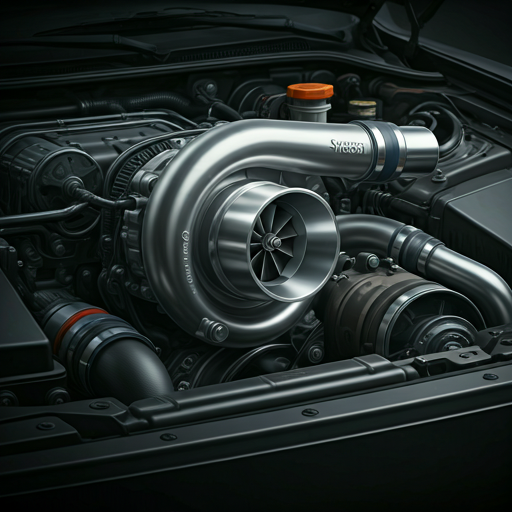 High-performance turbocharger assembly in engine bay